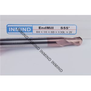 SiN Coating Long Ball Nose End Mill R6*150 , Dia 12 mm AOL 150 mm HRC55