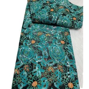 Hot sale Fancy Design New Double net Lace Fabric Sequin Tulle Glitter Sequin