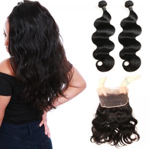 Wholesale Real 360 Lace Band Frontal Closure Virgin Hair Body Wave No Synthetic Hair from china suppliers