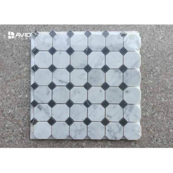 Big Octagonal Assorted Mosaic Tile Sheets , Decorative Stone Mosaic Floor Tile