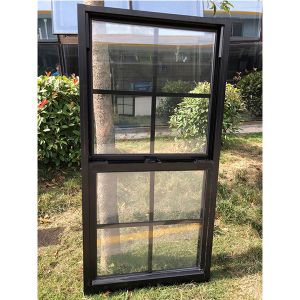 Black Sash Hung Single Pane Vinyl Windows 58mm Aluminum Alloy