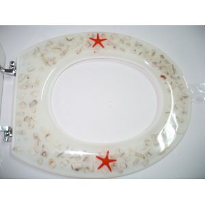 sea star shell poly resin toilet seat