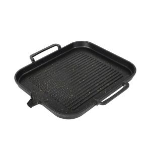 Rectangle Divided Induction Gas Stovetop Grill Pan For BBQ Without Pot Cover