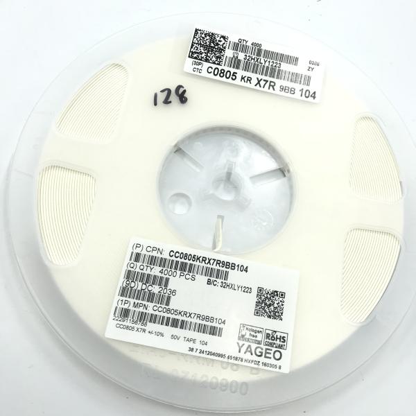 Ceramic Capacitor smd 0.1uF 10% 50V X7R 0805 CC0805KRX7R9BB104
