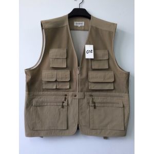 Wholesale Fishing vest 035 in taffeta fabric, khaki color, water proof, quick dry function, S-3XL from china suppliers