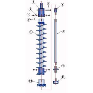 6 1/4″ 159mm Hollow Stem Auger Foundation Construction Double Key