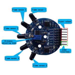 Fire-Fighting Robot , Fire Alarm module for Arduino Five Ways Flame Sensor