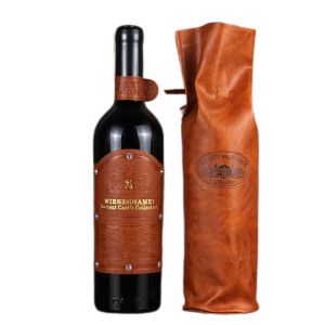 Custom Self-Adhesive Durable Leather Paper Embossed Gold Foil Wine Label for