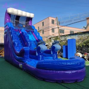 Commercial Inflatable Kids Big Blow Up Waterslide Palm Tree Backyard Water Slide