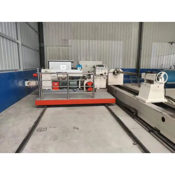 Automatic Control Rubber Roller Winding Machine - Close-up of winding mechanism and tension control