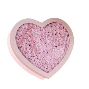 Stamping Printing Handling Heart Shaped Flower Packaging Boxes for Custom