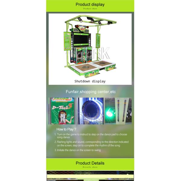Recreation Room Arcade Game Machine / Coin Operate Dancing Machine