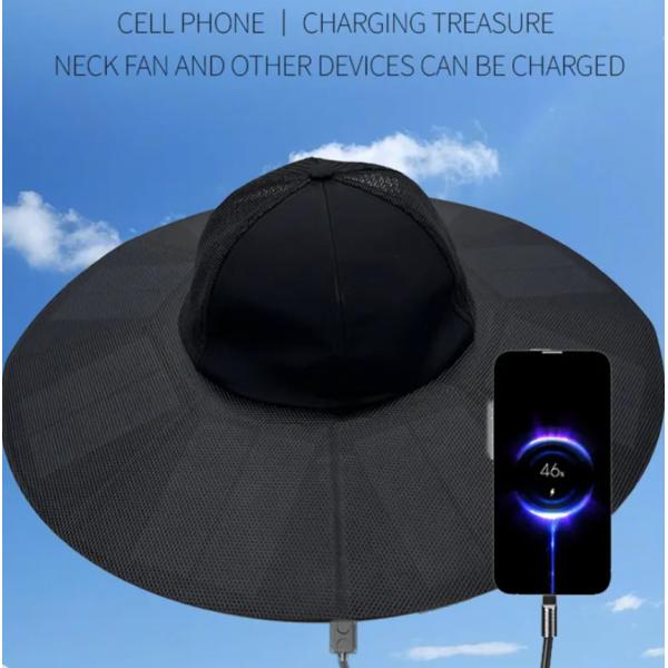 Quality Solar Sunshade and power storage Power Hat new Foldable Portable Rechargeable Solar Hat for sale
