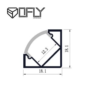 Surface Mounted LED Profile Corner LED Profile Round LED Extrusion for Indoor