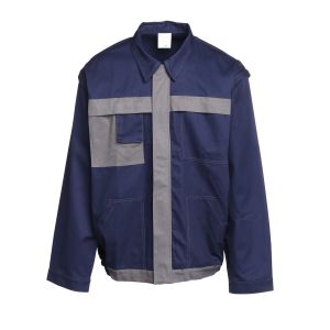 Wholesale 240 GSM 65% Polyester 35% Cotton Twill 2/1 Open Line Blue Workwear Jacket from china suppliers