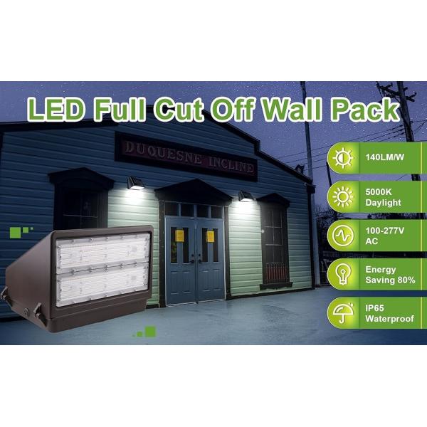 High End Wall Pack Full Cutoff Wall Mounted CCT And Power Selectable