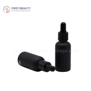 Empty Essential Oil Dropper Glass Bottles Matte Black 5ml - 100ml
