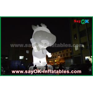 Custom Inflatable Cartoon Characters White Cattle 10m Height