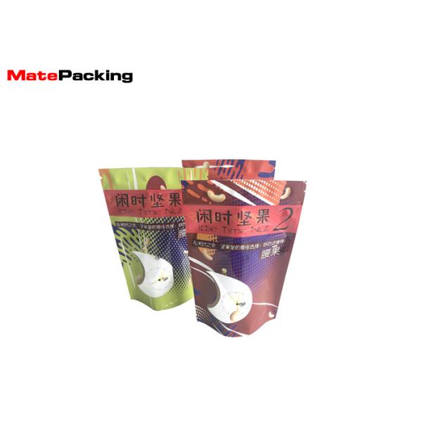 Quality Digital Flat Printing Aluminum Foil Stand Up Pouch Plastic Zipper Lock For Nuts for sale