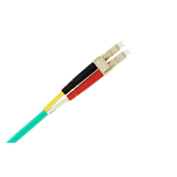 Green SC LC Patch Cord 3.0mm Diameter , Duplex OM3 Pigtail Multi Mode