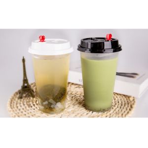 Eco Friendly Cold Drink Cups , Disposable Juice Glasses With Lid 20oz Pp