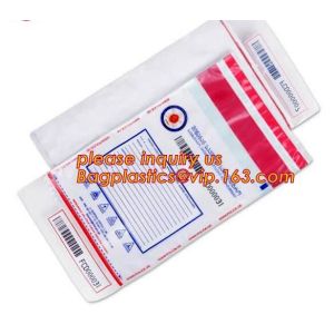 Opaque Tamper Evident Sealing Plastic Bank Money Steb Security Bag / Custom Self