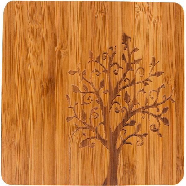 Quality square shape custom record coaster cup coaster with tree image for stylish design for sale