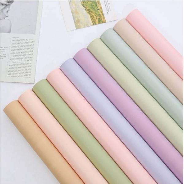 Korean-style solid-color flower wrapping paper, waterproof first love bouquet, single-color thickened Ouya paper flower art wrapping paper material