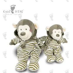 ODM OEM Azo Free Supplier Custom Soft Monkey Dolls Toys Lovely Plush Striped