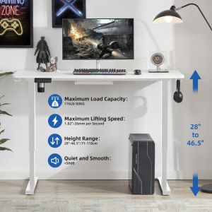 Wooden Kid's Study Table with Single Motor Height Adjustable Writing Desk in