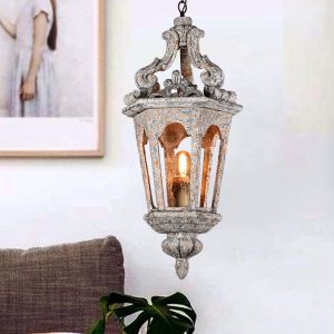 Wholesale Small Wood lantern hanging chandelier light fixtures (WH-CI-63) from china suppliers