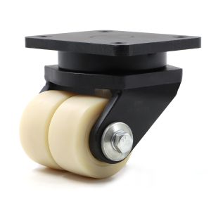 Fixed 1900KG Dual Wheel Swivel Casters 4 Inch Polyurethane Wheels