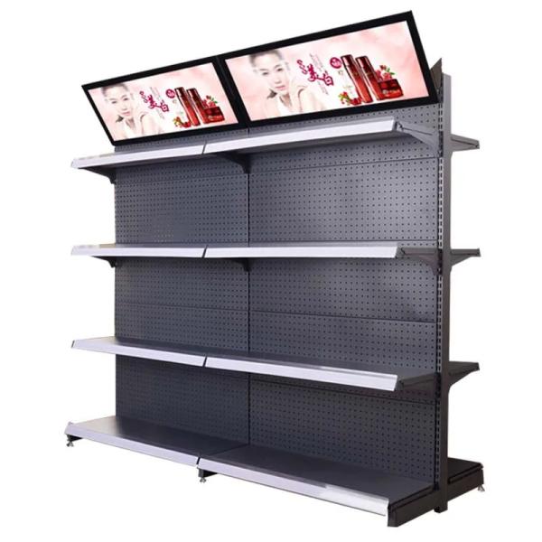 Factory custom color size metal cosmetics shelf shanghai supermarket shelves