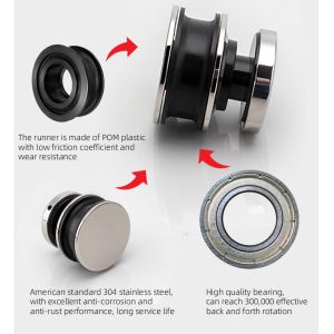 Sliding Shower Door Glass Roller Wheel Hardware Fitting with Zinc Alloy