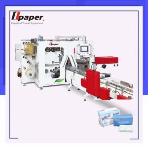 Recycling Tissue Roll Cutter with Pneumatic Drive and 120 boxes/minute Packing