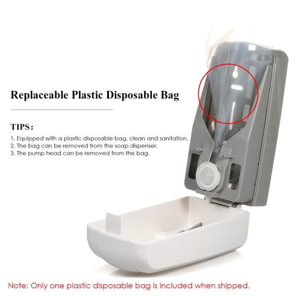 Wall Mounted ABS Plastic 1000ML Automatic Touchless Soap Dispenser