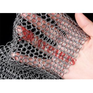 Stainless Steel Square Shape Chain Mail Cast Iron Scrubber