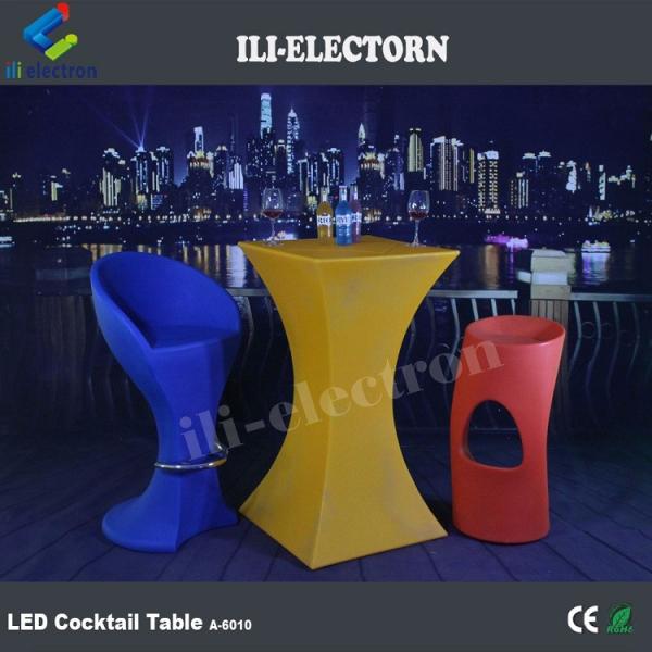 orange color plastic rotational event furniture cocktail table for event