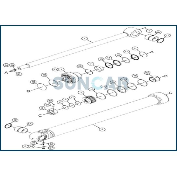 CA3979091 397-9091 3979091 Arm Cylinder Seal Kit From Cn C-A-T E320D E320D2