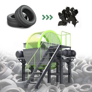 Double Shaft Shredder Rubber Tyre Shredding Machine Industrial Waste Tyre