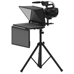 Studio Interview Press Report Teleprompter with Dual Monitors and Adjustable