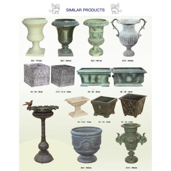 Large black Garden Cast Iron Planters Urns Metal classic Flowerpots