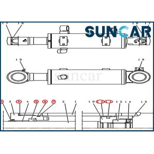 Wholesale PY01V00036R300 Dozer Cylinder Repair Seal Kit For Crawler Excavator CX50B CX55BMSR CX55B CASE from china suppliers