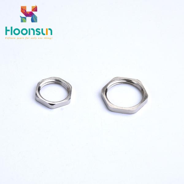Quality High Precision Hexagon Metal Cable Gland Locknut With Electroplating Surface for sale