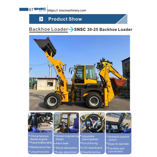 Fuel Efficient Tractor Loader Backhoes 2500kg SNSC30-25 For Versatile Earthmoving