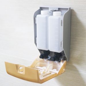Bathroom ABS 350ml Double Soap Dispenser Wall Mounted