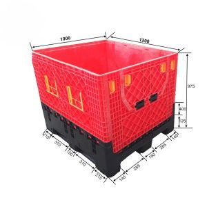 cheap large foldable collapsible plastic pallet box bulk container collaps