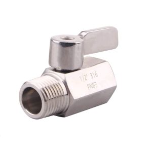 Wholesale 1/2&quot; Stainless Mini Ball Valve with Female x Male NPT Thread and Stainless Steel Handle from china suppliers