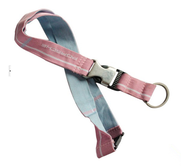Less expensive polyester lanyards,cheap polyester ID badge lanyard with screen print logo,