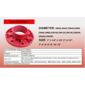 Epoxy Painting Flange Coupling Adapter Corrosion Resistant Long Working Life